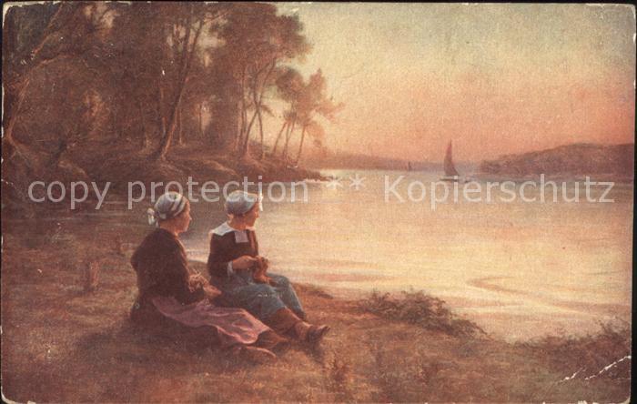 Kuenstlerkarte Georges Maroniez Au bord de l'Odet Nr.