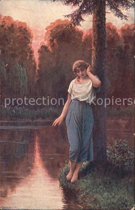 Kuenstlerkarte Ad. Liebscher Verlassen Nr. 1056