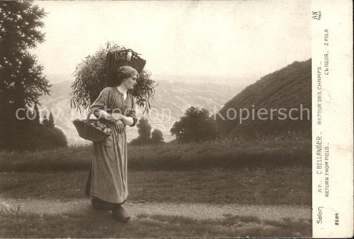 Kuenstlerkarte C. Bellanger Retour des Champs Nr.2684