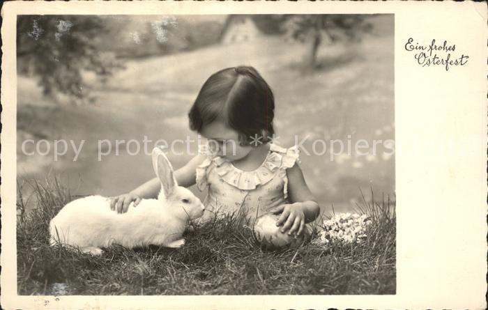 Hasen Kind Mädchen Ostern Osterei