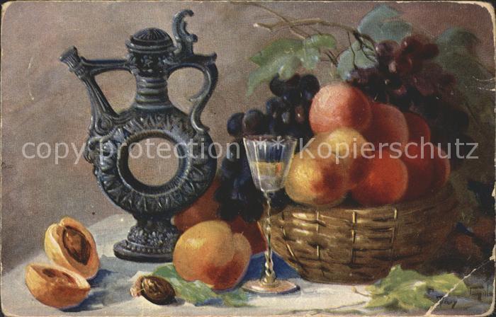 Obst Nektarinen Trauben Karaffe
