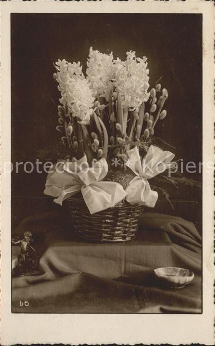 Blumen Weidenkätzchen Korb Schleife