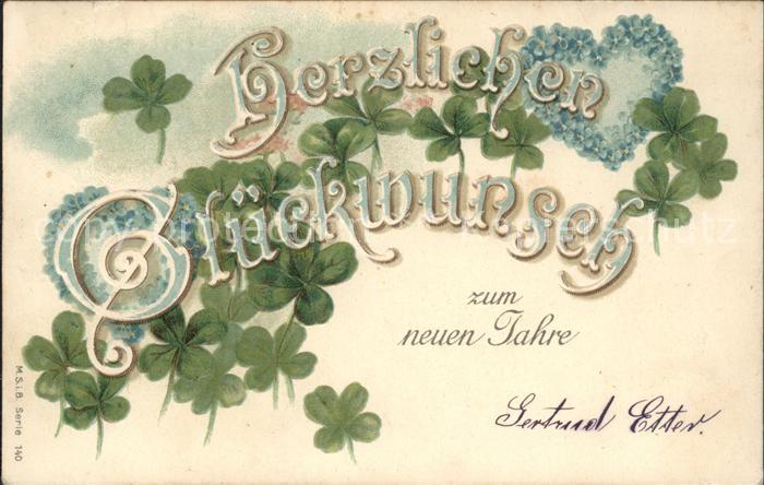 Kleeblatt Cloverleaf Trebol Trefle Vergissmeinnicht Herz Neujahr