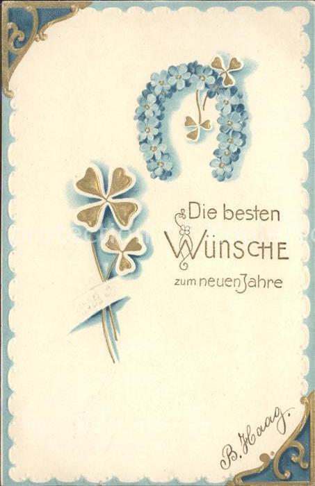 Hufeisen Kleeblätter Vergissmeinnicht Neujahr