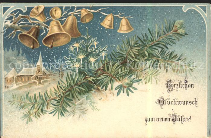 Kirchenglocke Churchbell Cloche Eglise Neujahr Litho