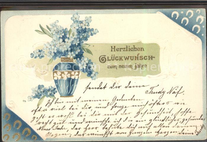 Neujahr Vergissmeinnicht Hufeisen