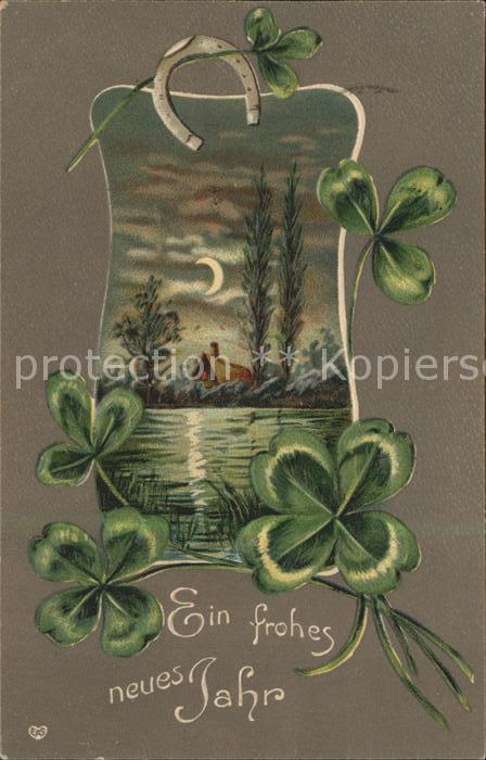 Kleeblatt Cloverleaf Trebol Trefle Hufeisen Neujahr