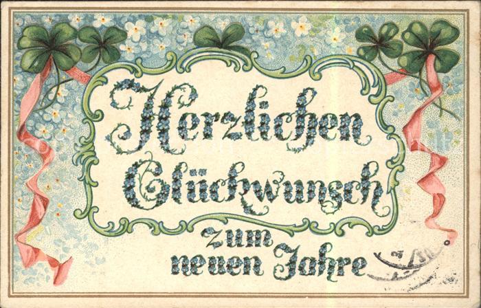 Neujahr Kleeblätter Vergissmeinnicht