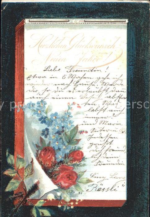 Neujahr Rosen Vergissmeinnicht