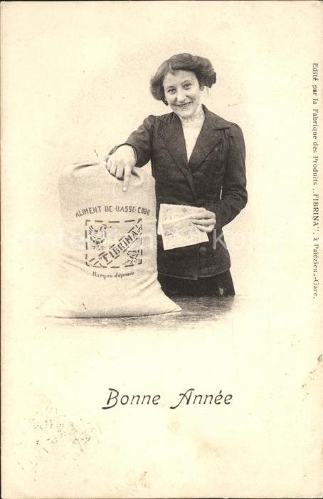 Werbung Reklame Fibrina Frau Neujahr