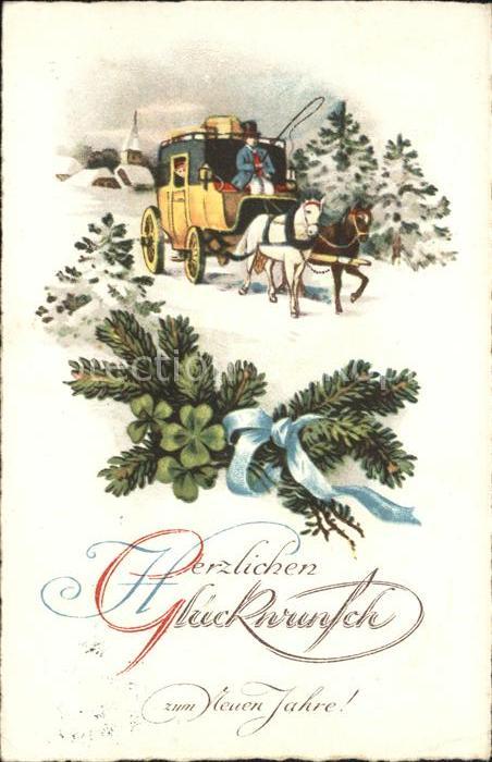 Pferdekutschen Kleeblätter Pferde Neujahr