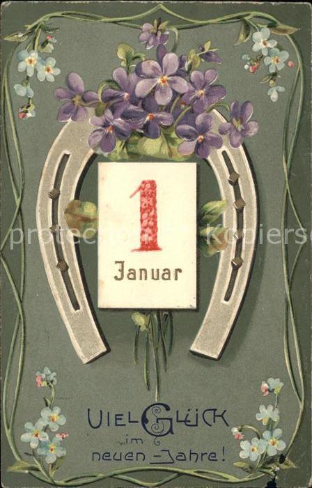 Hufeisen Neujahr Veilchen Vergissmeinnicht Datum
