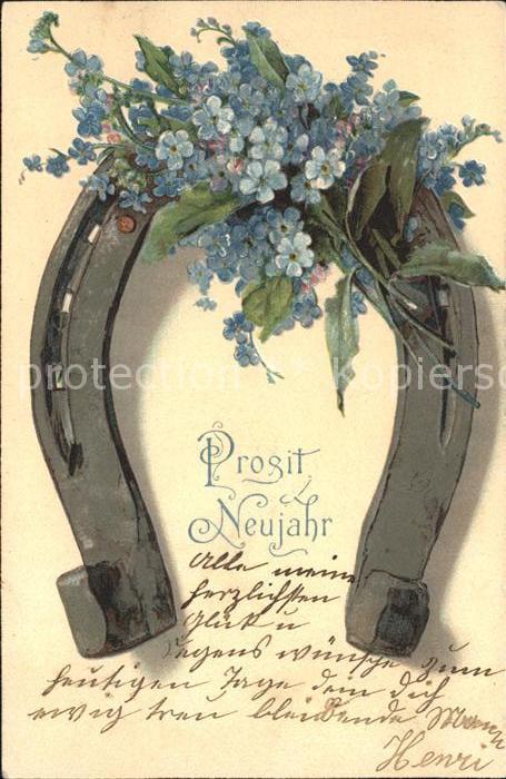 Hufeisen Neujahr Vergissmeinnicht