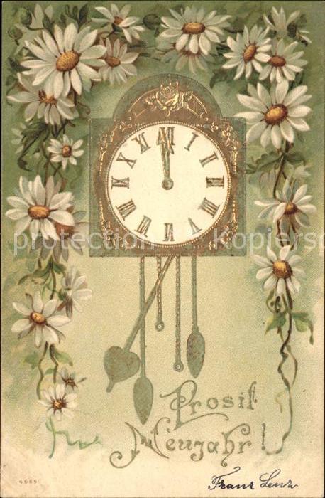 Uhren Neujahr Margeriten