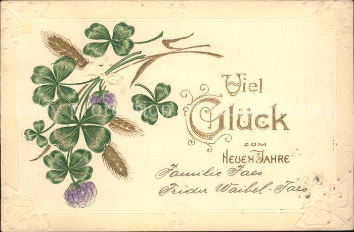 Neujahr Kleeblätter Weizen