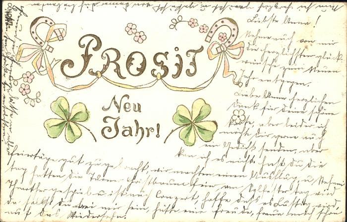 Neujahr Kleeblätter Hufeisen