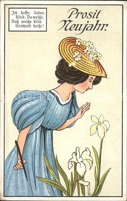 Blumen Lilie Neujahr Kind Hut Gedicht