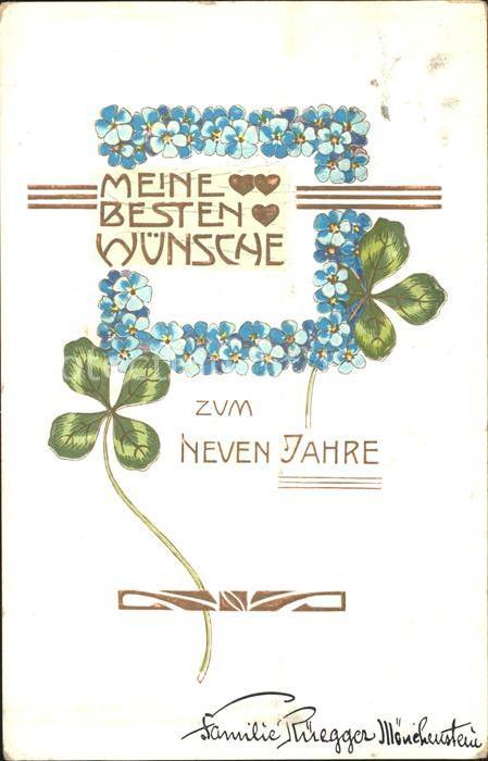 Neujahr Vergissmeinnicht Kleeblätter