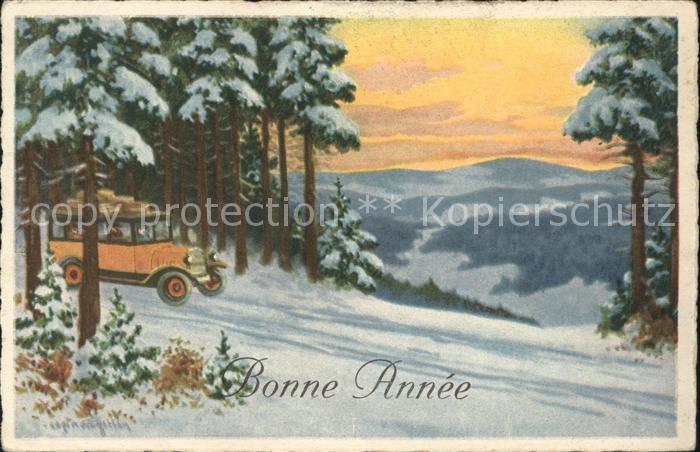 Verlag WS SB Nr. 8088 Auto Oldtimer Neujahr