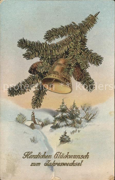 Kirchenglocke Churchbell Cloche Eglise Neujahr Tannenzapfen