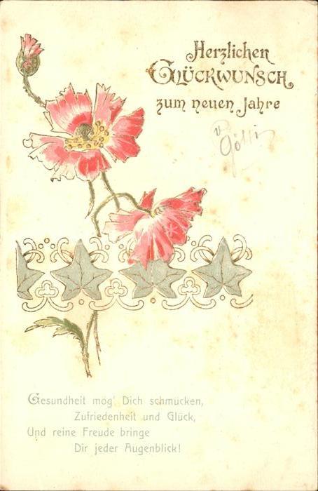 Neujahr Blumen Efeu Gedicht