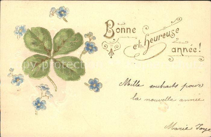 Kleeblatt Cloverleaf Trebol Trefle Neujahr Vergissmeinnicht