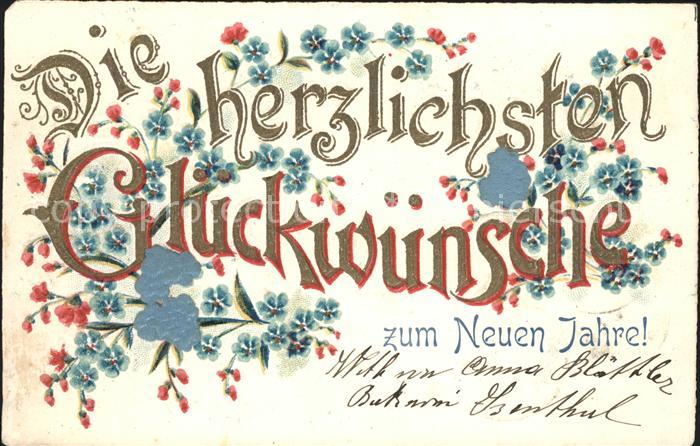 Neujahr Glückwunsch Vergissmeinnicht