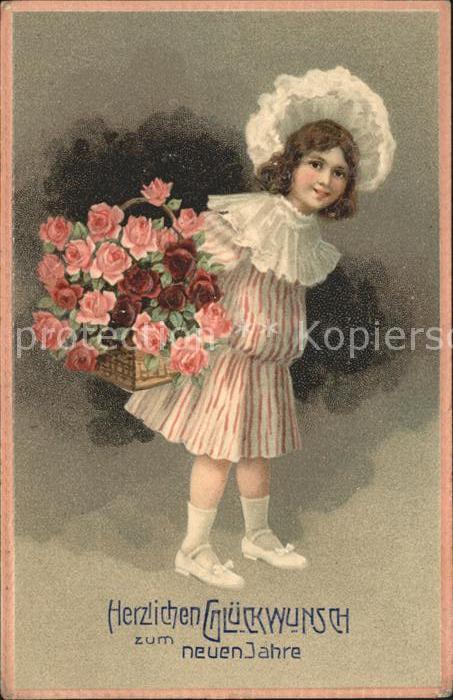 Kinder Child Enfants Mädchen Rosen Neujahr