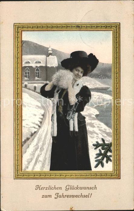 Muff Frau Hutmode Wintermode Neujahr