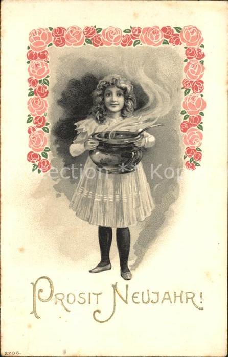 Kinder Child Enfants Mädchen Neujahr Bowle Rosen