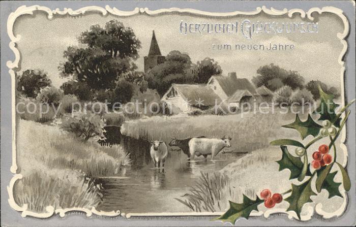 Neujahr Stechpalme Kuhe