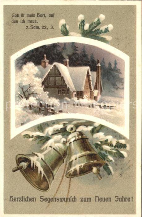 Kirchenglocke Churchbell Cloche Eglise Neujahr Litho