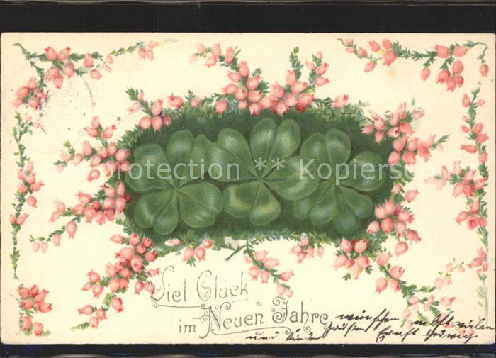 Kleeblatt Cloverleaf Trebol Trefle Blumen Glückwunsch Neujahr