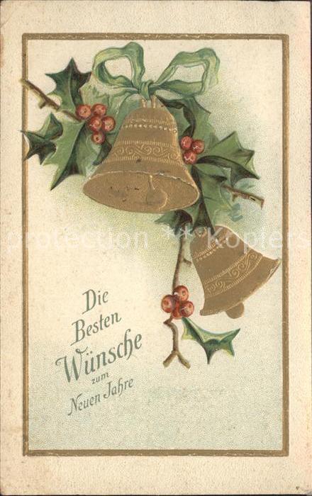 Kirchenglocke Churchbell Cloche Eglise Stechpalme Glueckwunsch Neujahr