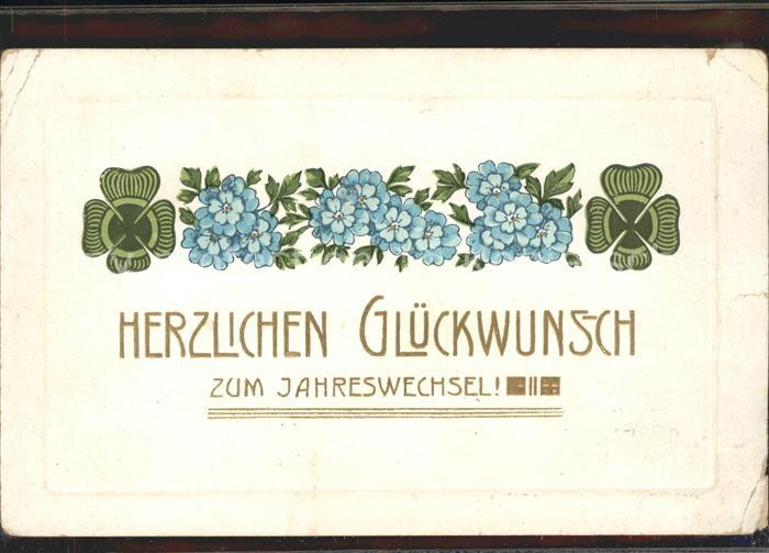 Neujahr Kleeblätter Vergissmeinnicht