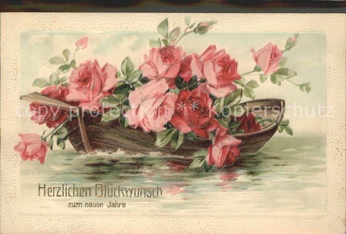 Rosen Boot Glückwunsch Neujahr