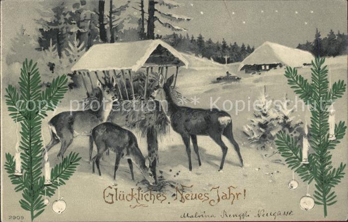 Reh Neujahr Futterhaus