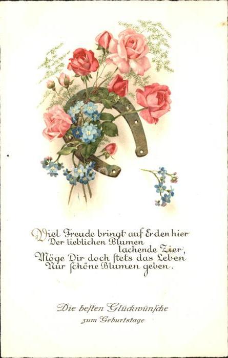 Hufeisen Rosen Vergissmeinnicht Gedicht Geburtstag