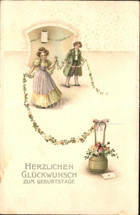 Kinder Child Enfants Glueckwunsch Geburtstag Blumen Brief