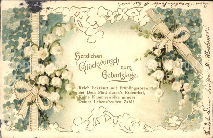 Maigloeckchen Vergissmeinnicht Glückwunsch Geburtstag