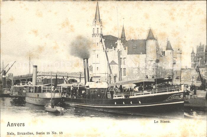 Dampfer Binnenschifffahrt Anvers Le Steen