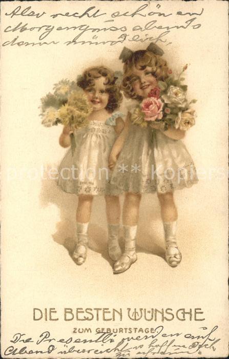 Kinder Child Enfants Mädchen Rosen Glückwunsch Geburtstag Li