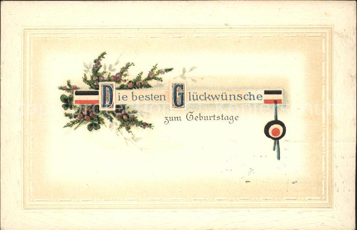 Schwarz Weiss Rot Glückwunsch Geburtstag Litho