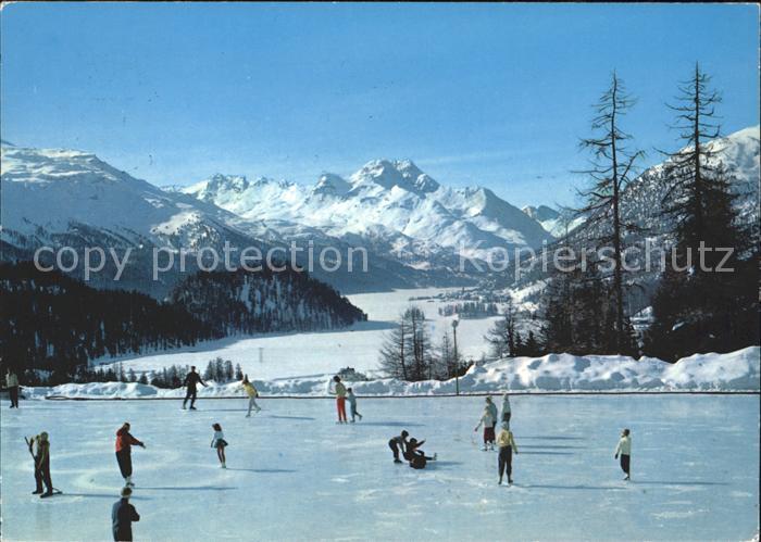 Schlittschuhlaufen Eislaufen Eisbahn Suvretta House St. Moritz Silvaplana Piz La