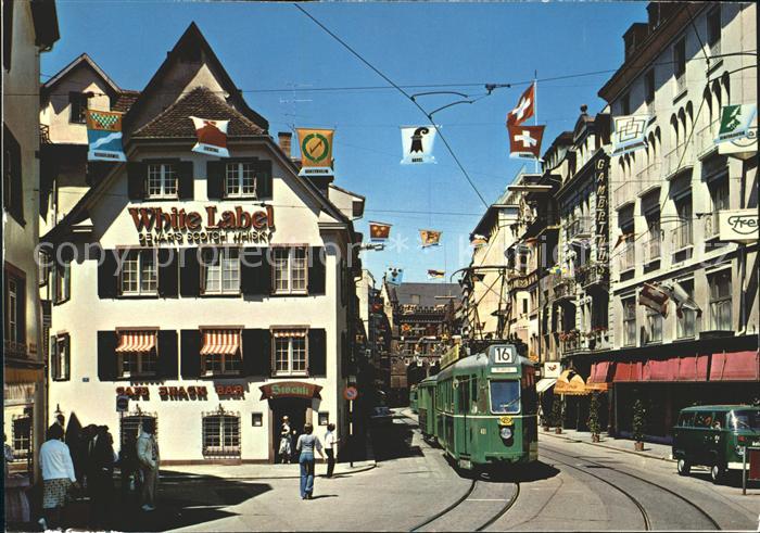 Strassenbahn Basel Innenstadtpartie Cafe-Snack-Bar Stoeckli