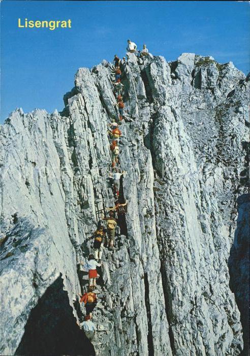 Bergsteigen Klettern Abstieg Rotsteinpass Saentis Lisengrat