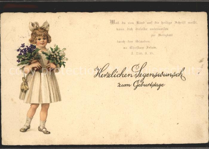 Kinder Child Enfants Mädchen Veilchen Maiglöckchen Gedicht G