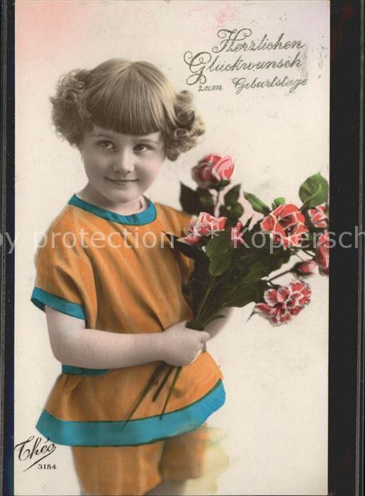 Foto Theo Nr. 3184 Kind Rosen Glückwunsch Geburtstag