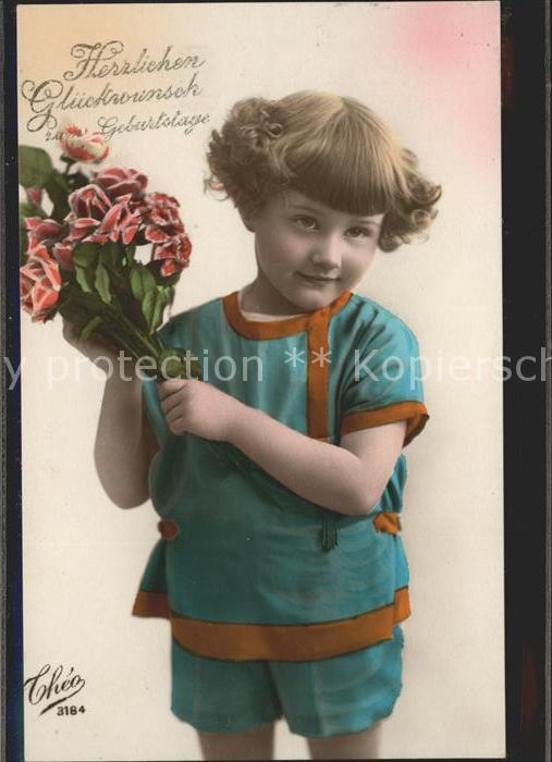 Foto Theo Nr. 3184 Kind Rosen Glückwunsch Geburtstag
