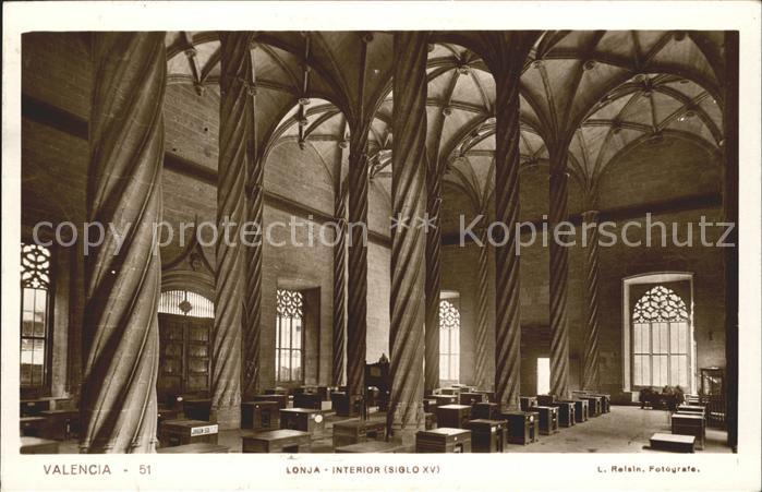 Valencia Valenciana Lonja de la Seda Interior Siglo XV Seid